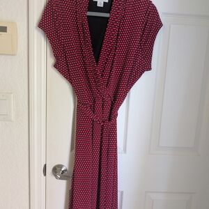 Liz Claiborne Red and Black Polka Dot Garment